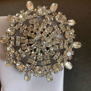 Vintage costume crystal brooche